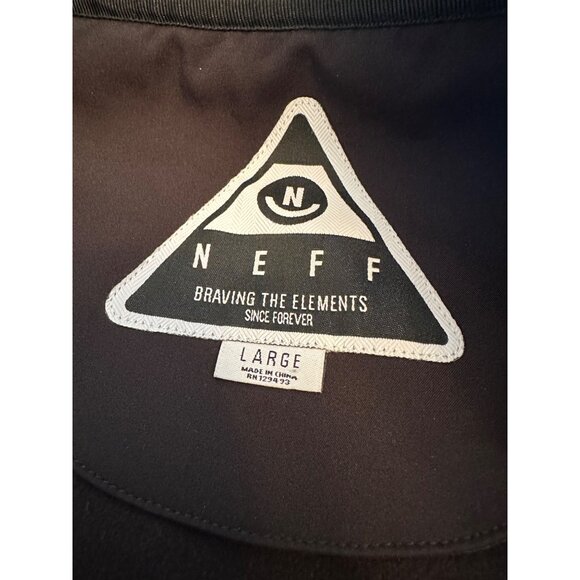 Neff Men's Large Black Hooded Softshell Jacket With Fleece Lining & Full-Zip - Picture 3 of 11